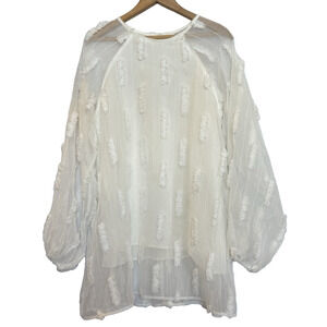 Lena Sheer Boho Festival Mini Dress Size M Coachella Soft Girl Beach Feminine